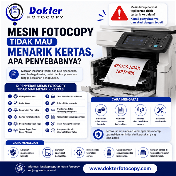 Mesin Fotocopy Tidak Mau Menarik Kertas, Apa Penyebabnya?